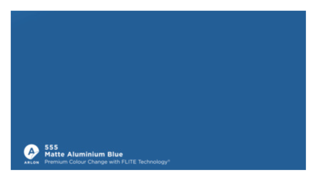 covering de marque Arlon matte aluminium blue