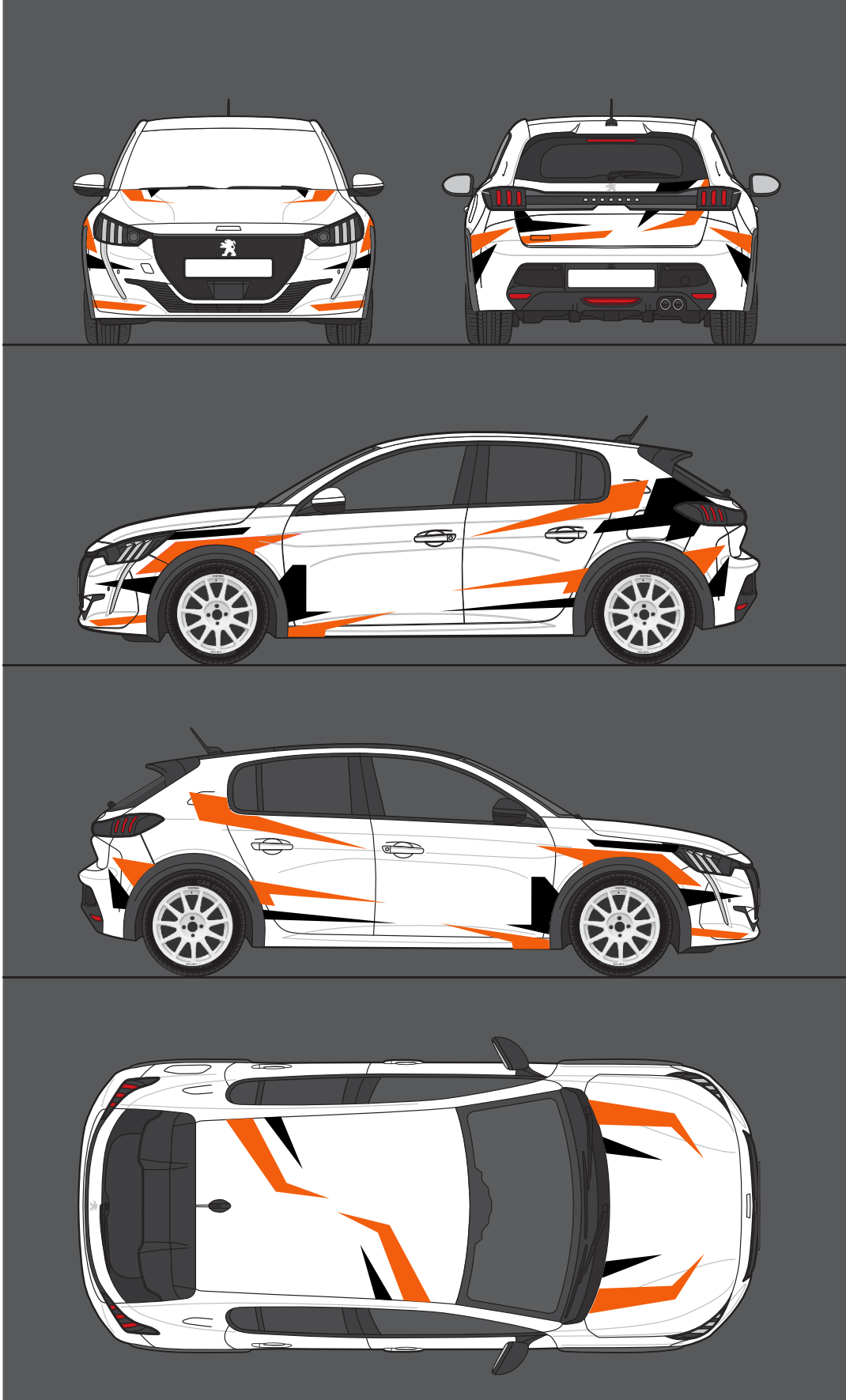 Kit déco rallye orange et noir