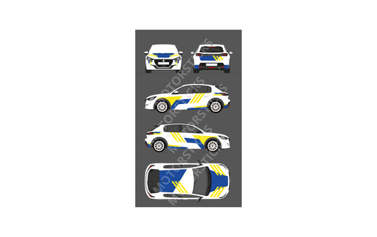 Kit déco   rallye  Bleu et  jaune