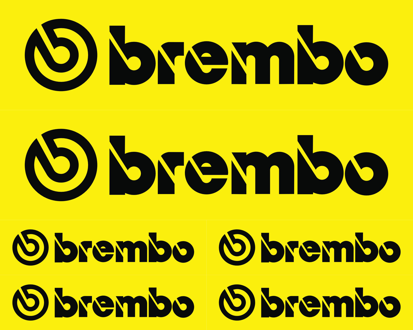 Kit  4  Stickers Etrier Brembo Noir et jaune