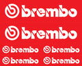 Kit  4  Stickers Etrier Brembo Blanc et rouge