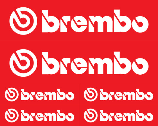 Kit  4  Stickers Etrier Brembo Blanc et rouge