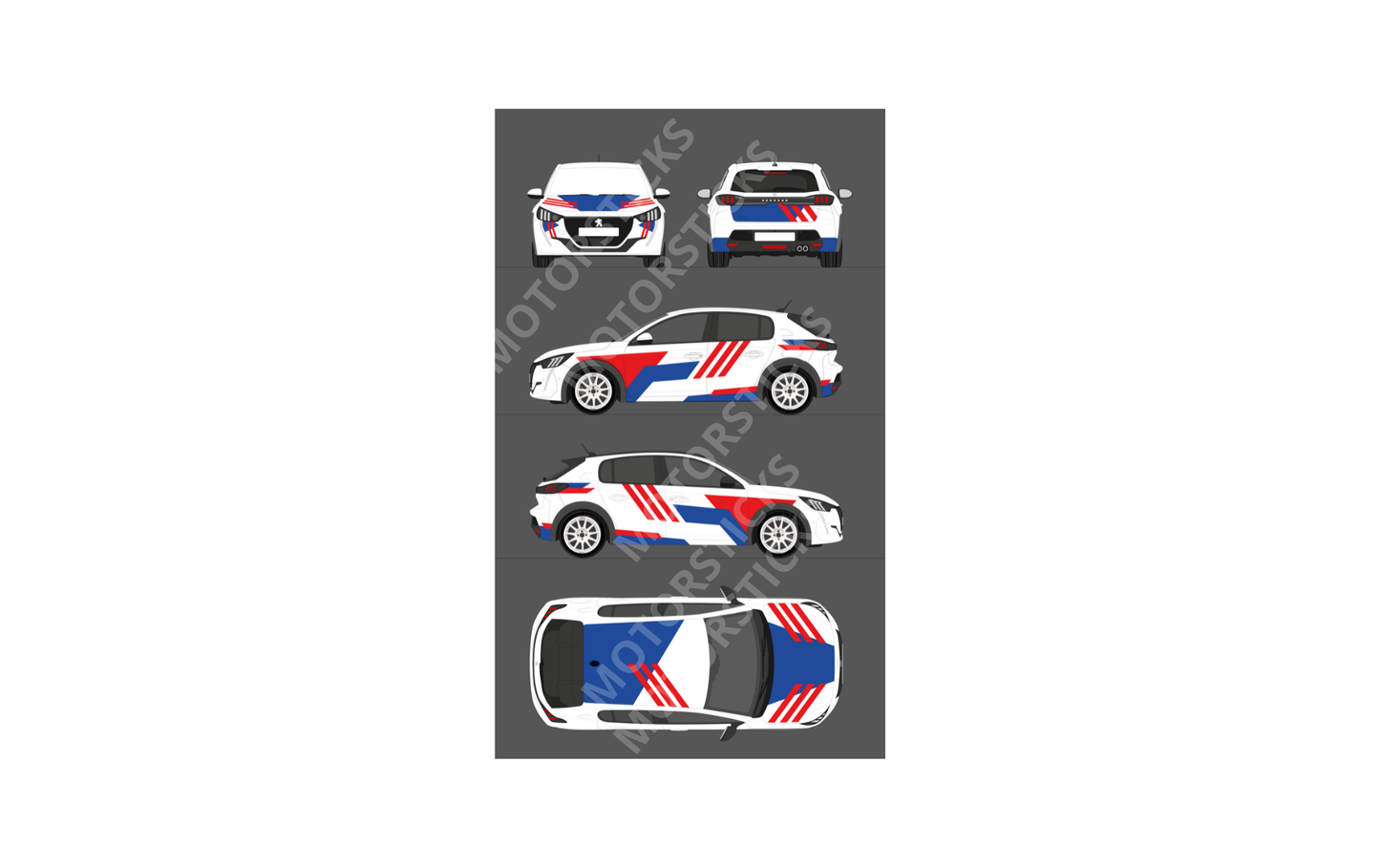 Kit déco  rallye  bleu et rouge