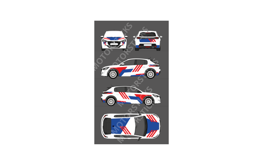 Kit déco  rallye  bleu et rouge