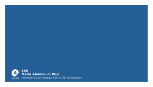 covering de marque Arlon matte aluminium blue