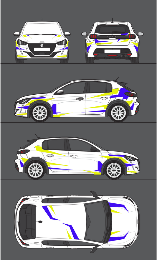Kit déco rallye  Jaune fluo ou jaune et bleue