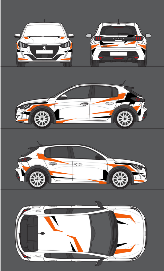 Kit déco  rallye  orange et noir