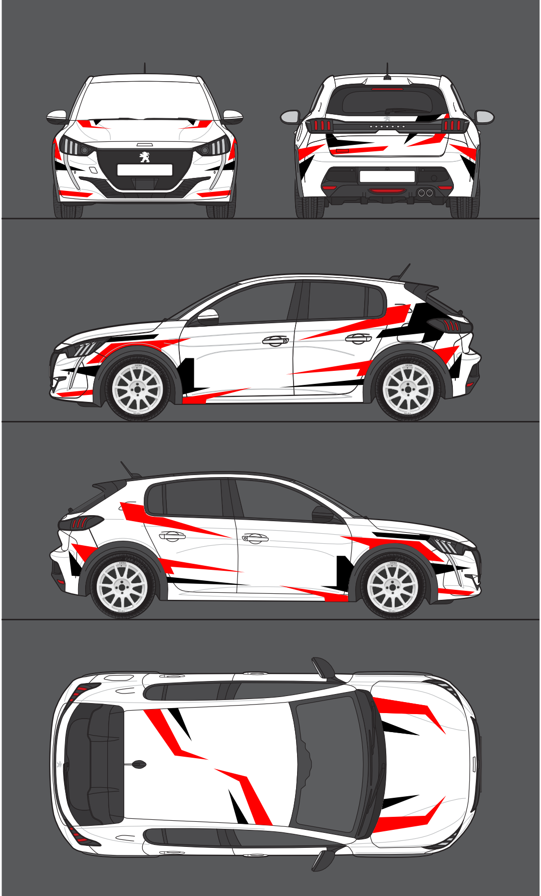 Kit déco  rallye rouge et noir