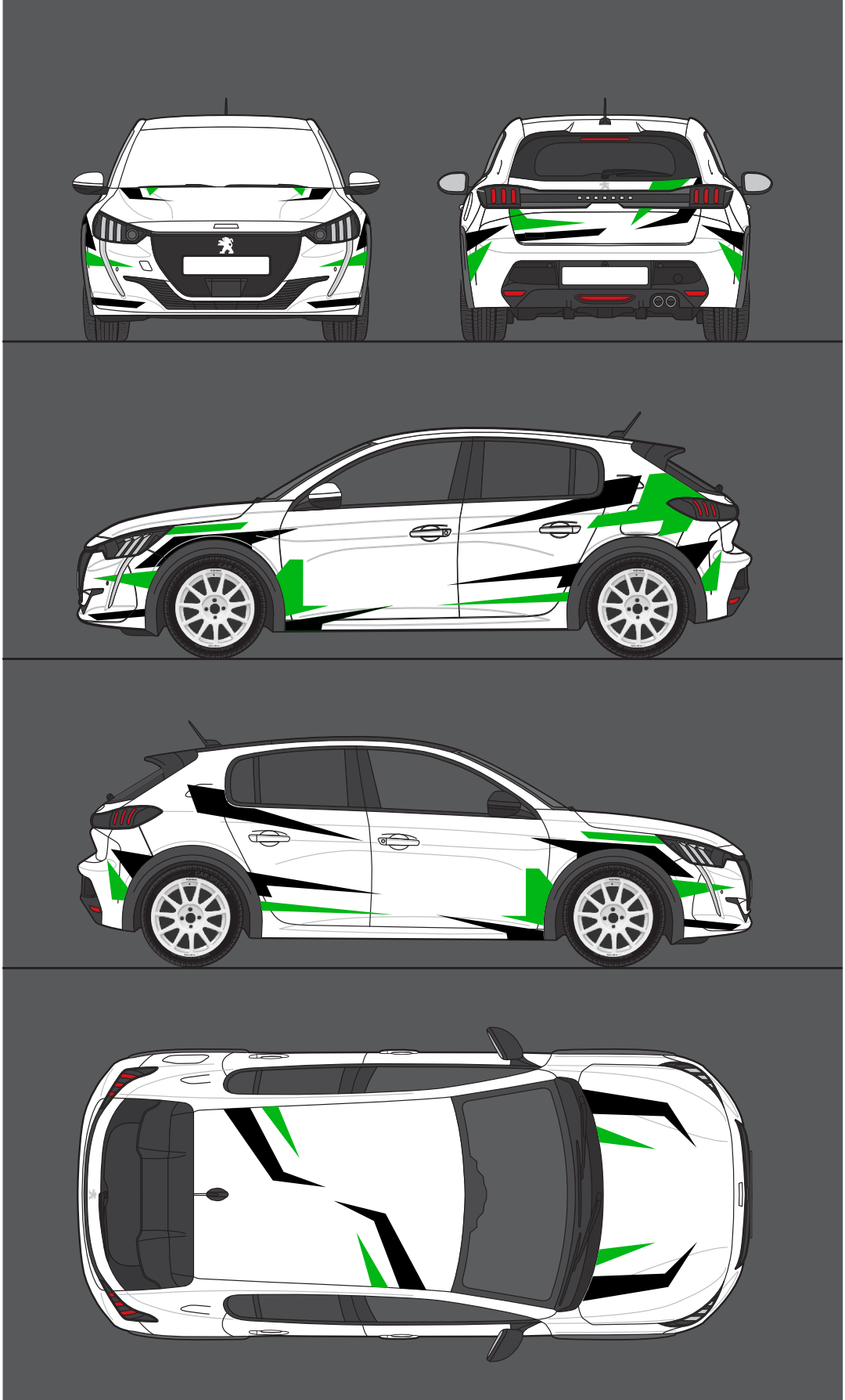 Kit déco  rallye  noir et vert